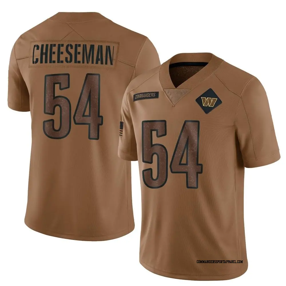 Limited Brown Youth Camaron Cheeseman Washington Commanders 2023 Salute To Service Jersey